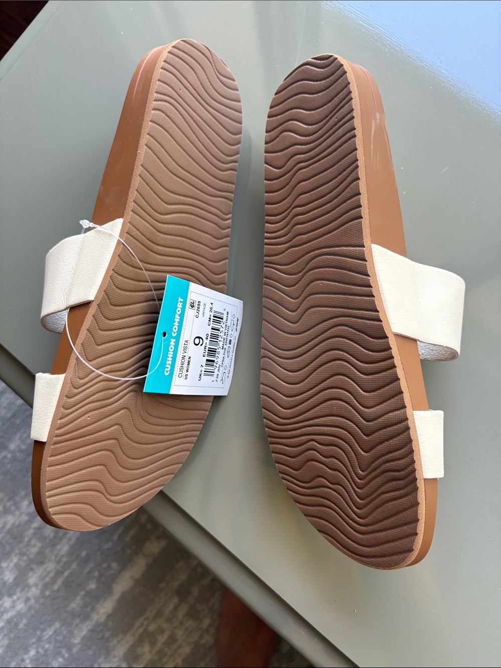 Reef Two-Strap Slide Sandals in Cream and Brown - Picture 2 of 2